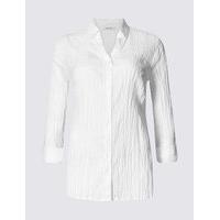 classic pure cotton crinkle 34 sleeve shirt