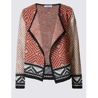 classic cotton rich textured open front cardigan