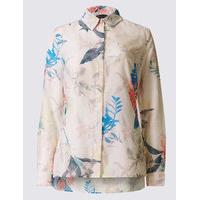 Classic Cotton Silk Printed Long Sleeve Shirt