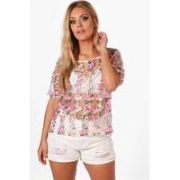 claire embroidered shell top multi