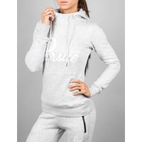 Classic Stretch-Fleece Grey Womens Hoodie / Heathered Grey : Medium