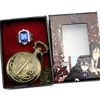 Clock/Watch Cosplay Accessories Inspired by Black Butler Ciel Phantomhive Anime Cosplay Accessories Clock/Watch Ring Blue Alloy Male