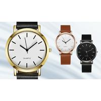 Classic Unisex Watch with Round Dial - 3 Colours