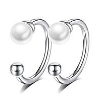 Clip Earrings AAA Cubic Zirconia Flowers Sterling Silver Imitation Pearl Jewelry For Wedding Party Daily Casual 1 pair