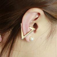 Clip Earrings Alloy Statement Jewelry Gold White Black Silver Jewelry 2pcs