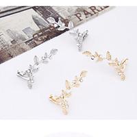 clip earrings alloy rhinestone simulated diamond gold silver jewelry 2 ...