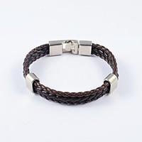 Classic Men\'s Weave PU Leather Bracelets