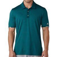 Climachill Tonal Stripe Golf Polo Shirt - Rich Green