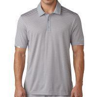 Climachill Tonal Stripe Golf Polo Shirt - Mid Grey