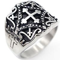 Classic Cross Stainless Steel Ring Cross Jewelry For Special Occasion Thank You Gift Daily Casual Christmas Gifts 1 pc
