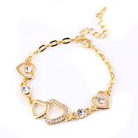 Classic Luxury Mutual Affinity Hollow Heart-shaped Transparent Crystal Decoration Bracelet