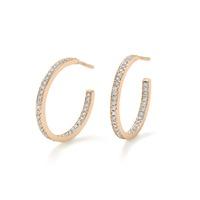 Classic Rose Gold and Diamond Hoop Earrings - Medium