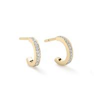 classic yellow gold and diamond hoop earrings small
