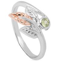 clogau ring awelon silver 9ct rose gold and peridot