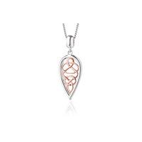 Clogau Welsh Royalty Sterling Silver Rose Pendant