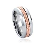 Clogau Tungsten 9ct Rose Gold Mens Ring D