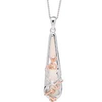 Clogau Tudor Court Sterling Silver Rose Gold Mother Of Pearl Pendant