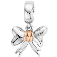 Clogau Sterling Silver 9ct Rose Gold Edwardian Bow Charm