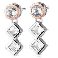 clogau welsh royalty sterling silver 9ct rose gold white topaz earring ...