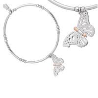 Clogau Affinity Sterling Silver Rose Gold Butterfly Bracelet