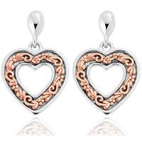 Clogau Earrings One Drop Stud Silver and Rose Gold
