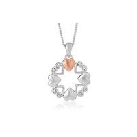 Clogau Affinity Silver Rose Gold Heart Pendant
