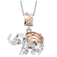 Clogau Sterling Silver 9ct Rose Gold Indian Elephant Journey Pendant