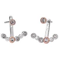 Clogau Celebration Sterling Silver 9ct Rose Gold White Topaz Earrings