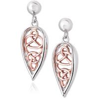 Clogau Welsh Royalty Sterling Silver 9ct Rose Gold Stud Earrings