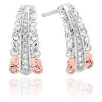 Clogau Earrings Am Byth Tapered Diamond Silver