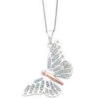 clogau pendant butterfly silver