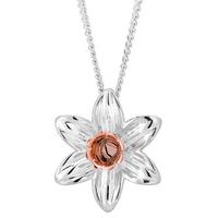 clogau pendant daffodil silver