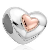 Clogau Milestone Sterling Silver 9ct Rose Gold Heart Charm
