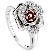 Clogau Rose Sterling Silver 9ct Rose Gold White Topaz Ring