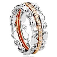 Clogau Ring Am Byth Silver, Rose Gold and Diamonds
