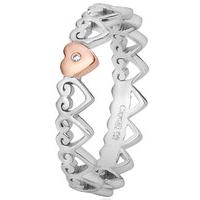 Clogau Ring Heart Affinity Stacking Silver