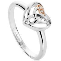 Clogau Eternal Love Sterling Silver 9ct Rose Gold Diamond Heart Ring