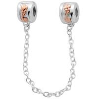 Clogau Tree Of Life Sterling Silver Rose Gold Safety Chain Bead Charm