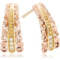 Clogau Am Byth 9ct Yellow And Rose Gold Diamond Tapered Earrings