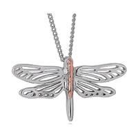 Clogau Damselfly Sterling Silver 9ct Rose Gold Pendant