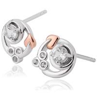 Clogau Tree Of Life Origin Sterling Silver 9ct Rose Gold Topaz Earrings