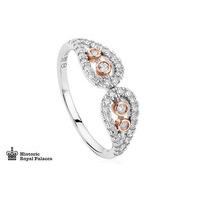 Clogau Royal Crown 18ct White And Rose Gold 0.047ct Diamond Ring