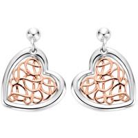 Clogau Welsh Royalty Sterling Silver 9ct Rose Gold Heart Earrings