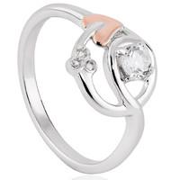 Clogau Tree Of Life Origin Sterling Silver Rose Gold White Topaz Ring