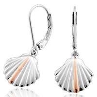 Clogau Sterling Silver 9ct Rose Gold Shell Drop Earrings