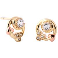 Clogau Tree Of Life 9ct Yellow And Rose Gold White Topaz Stud Earrings