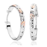 Clogau Tree Of Life Sterling Silver 9ct Rose Gold Hoop Earrings Small