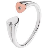 clogau cariad sterling silver 9ct rose gold 001ct diamond ring