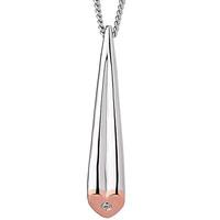 clogau cariad sterling silver 9ct rose gold 001ct diamond pendant