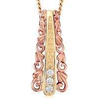 Clogau Am Byth Yellow and Rose Gold Diamond Tapered Pendant